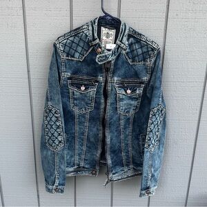 Cipo & Baxx Denim Moto Bomber Jacket - XL (Euro Size)